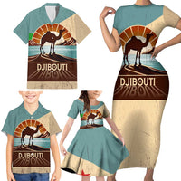 Echoes of Djibouti Family Matching Short Sleeve Bodycon Dress and Hawaiian Shirt Where Desert Meets Sea and Heritage Stands Tall