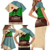 Echoes of Djibouti Family Matching Short Sleeve Bodycon Dress and Hawaiian Shirt Where Desert Meets Sea and Heritage Stands Tall