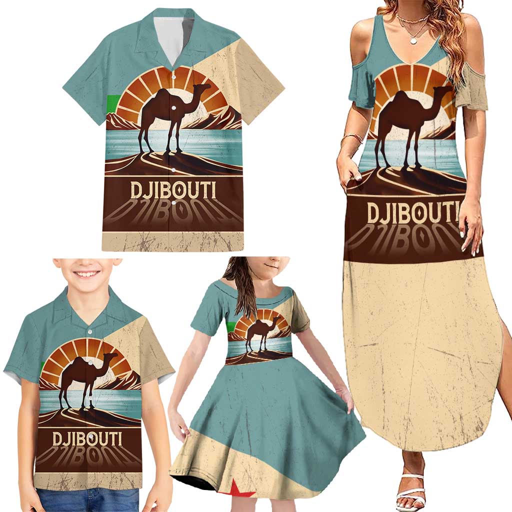 Echoes of Djibouti Family Matching Summer Maxi Dress and Hawaiian Shirt Where Desert Meets Sea and Heritage Stands Tall