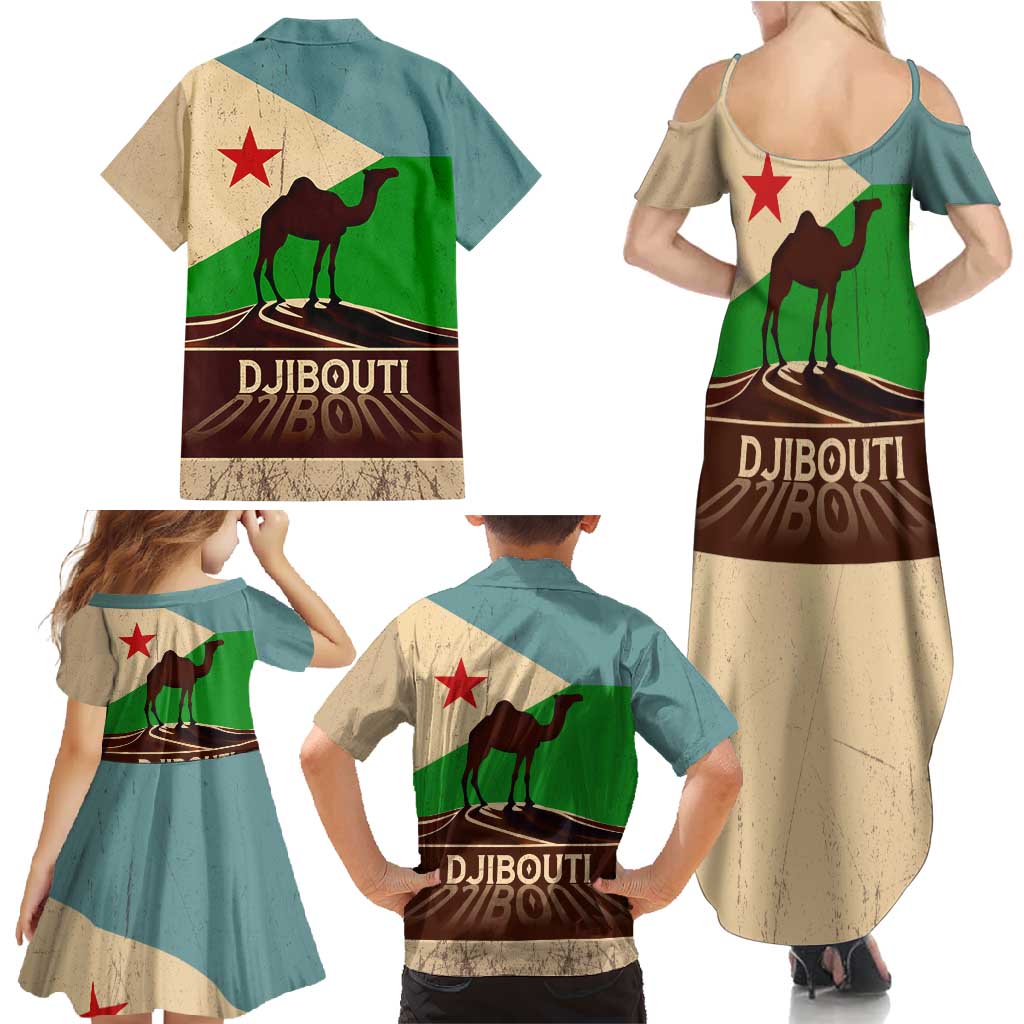 Echoes of Djibouti Family Matching Summer Maxi Dress and Hawaiian Shirt Where Desert Meets Sea and Heritage Stands Tall