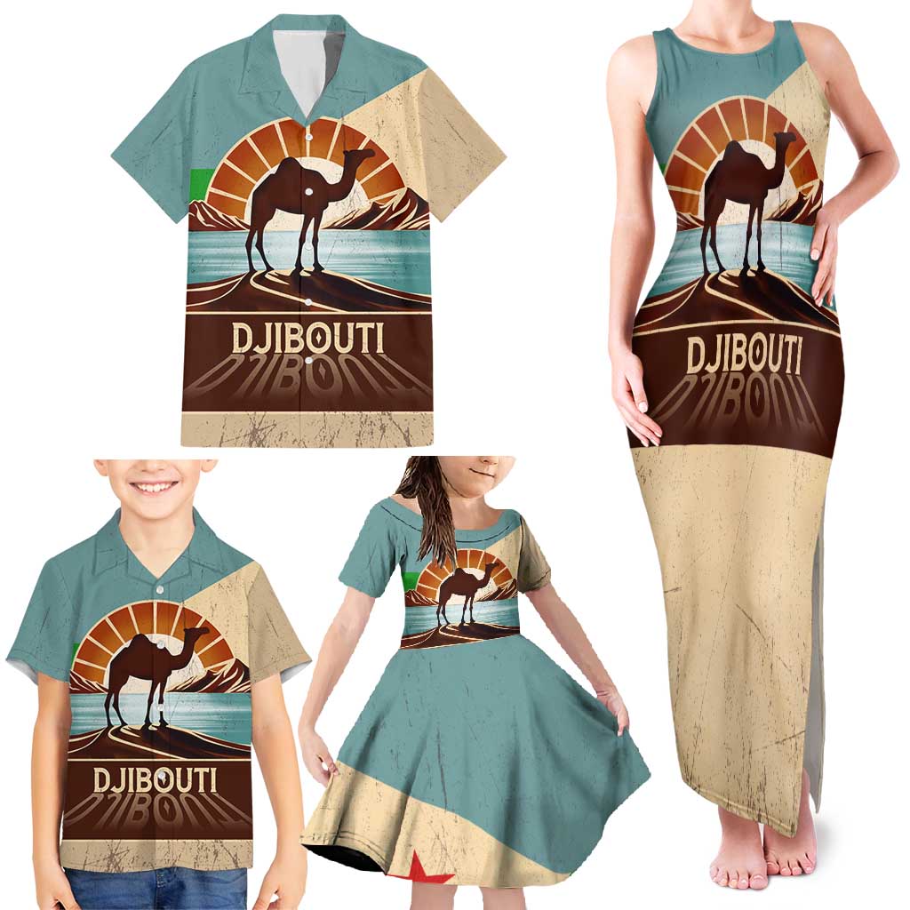 Echoes of Djibouti Family Matching Tank Maxi Dress and Hawaiian Shirt Where Desert Meets Sea and Heritage Stands Tall