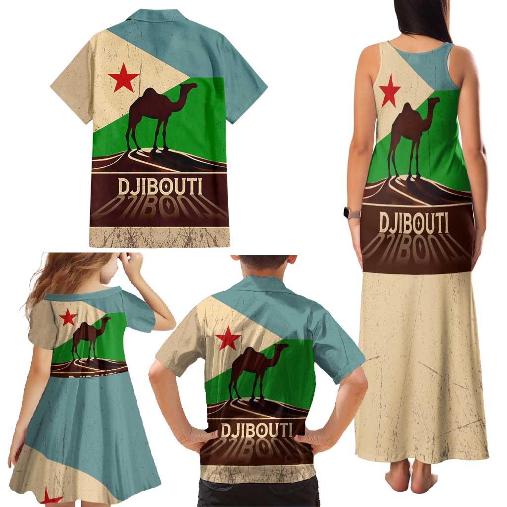 Echoes of Djibouti Family Matching Tank Maxi Dress and Hawaiian Shirt Where Desert Meets Sea and Heritage Stands Tall