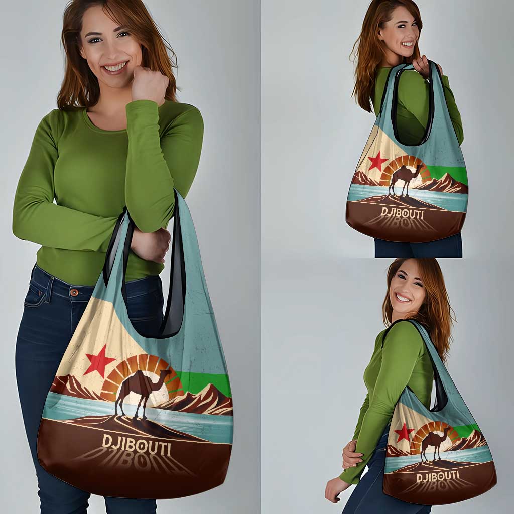 Echoes of Djibouti Grocery Bag Where Desert Meets Sea and Heritage Stands Tall