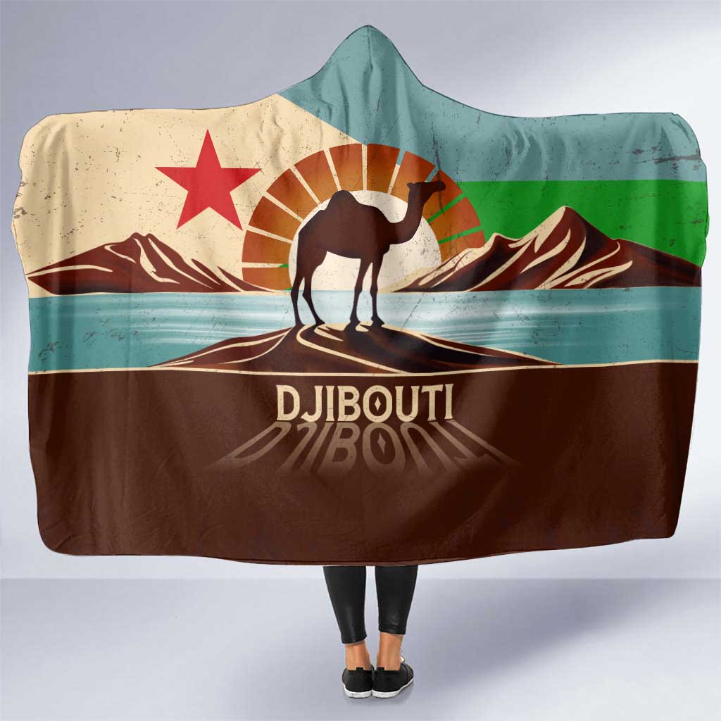 Echoes of Djibouti Hooded Blanket Where Desert Meets Sea and Heritage Stands Tall