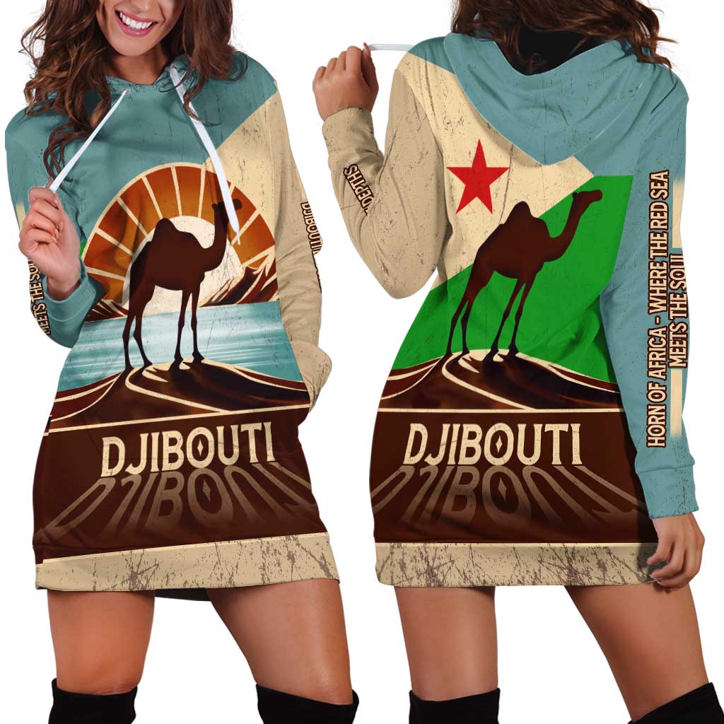 Echoes of Djibouti Hoodie Dress Where Desert Meets Sea and Heritage Stands Tall