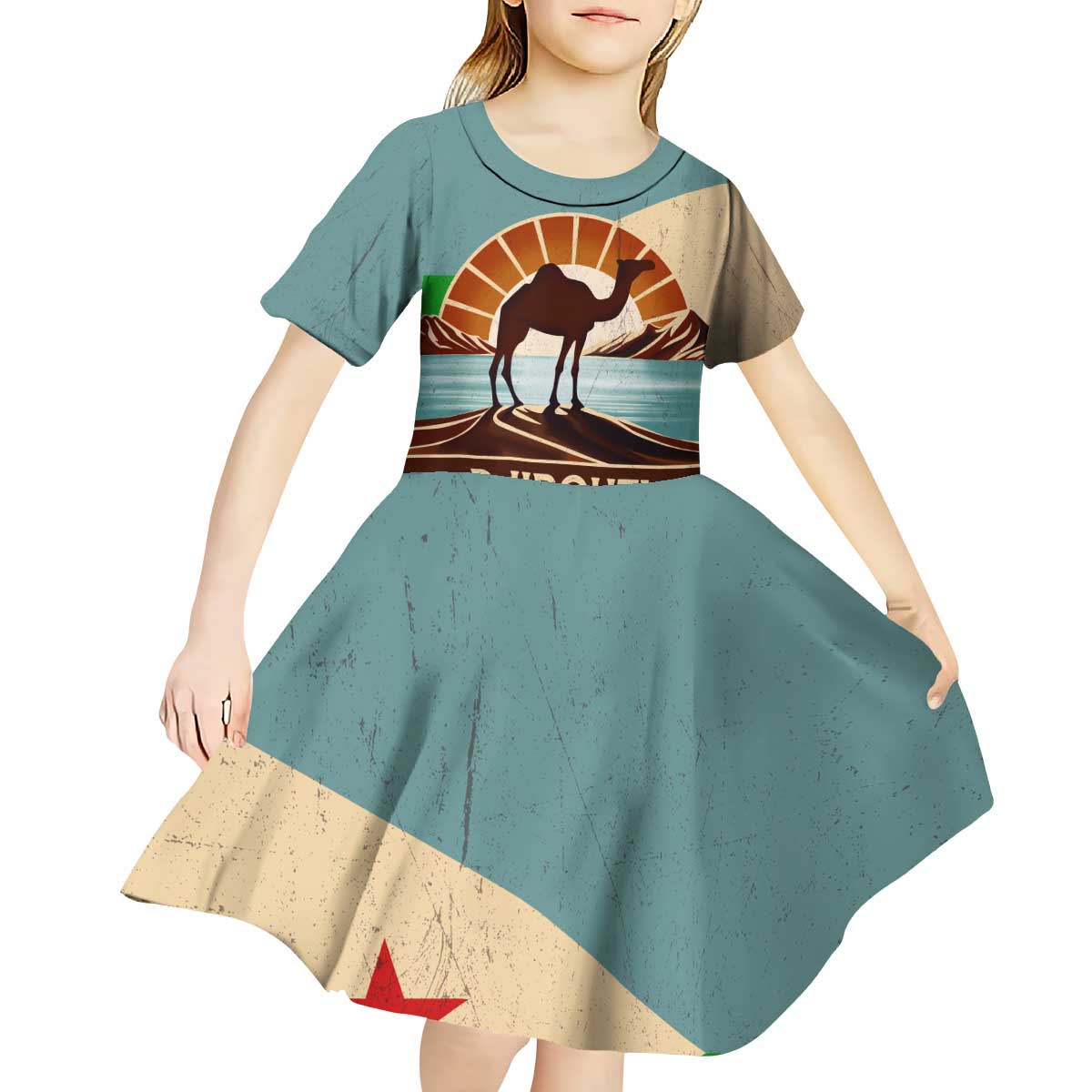 Echoes of Djibouti Kid Short Sleeve Dress Where Desert Meets Sea and Heritage Stands Tall