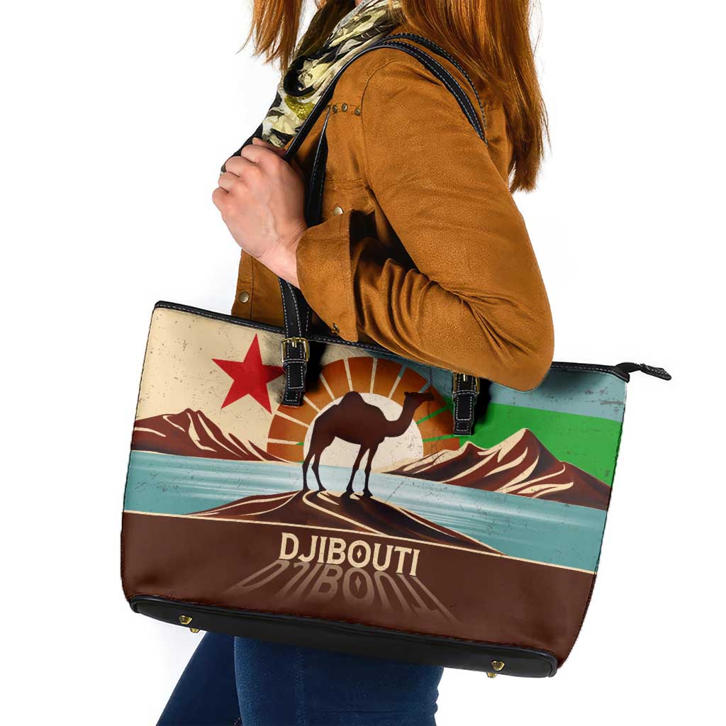 Echoes of Djibouti Leather Tote Bag Where Desert Meets Sea and Heritage Stands Tall