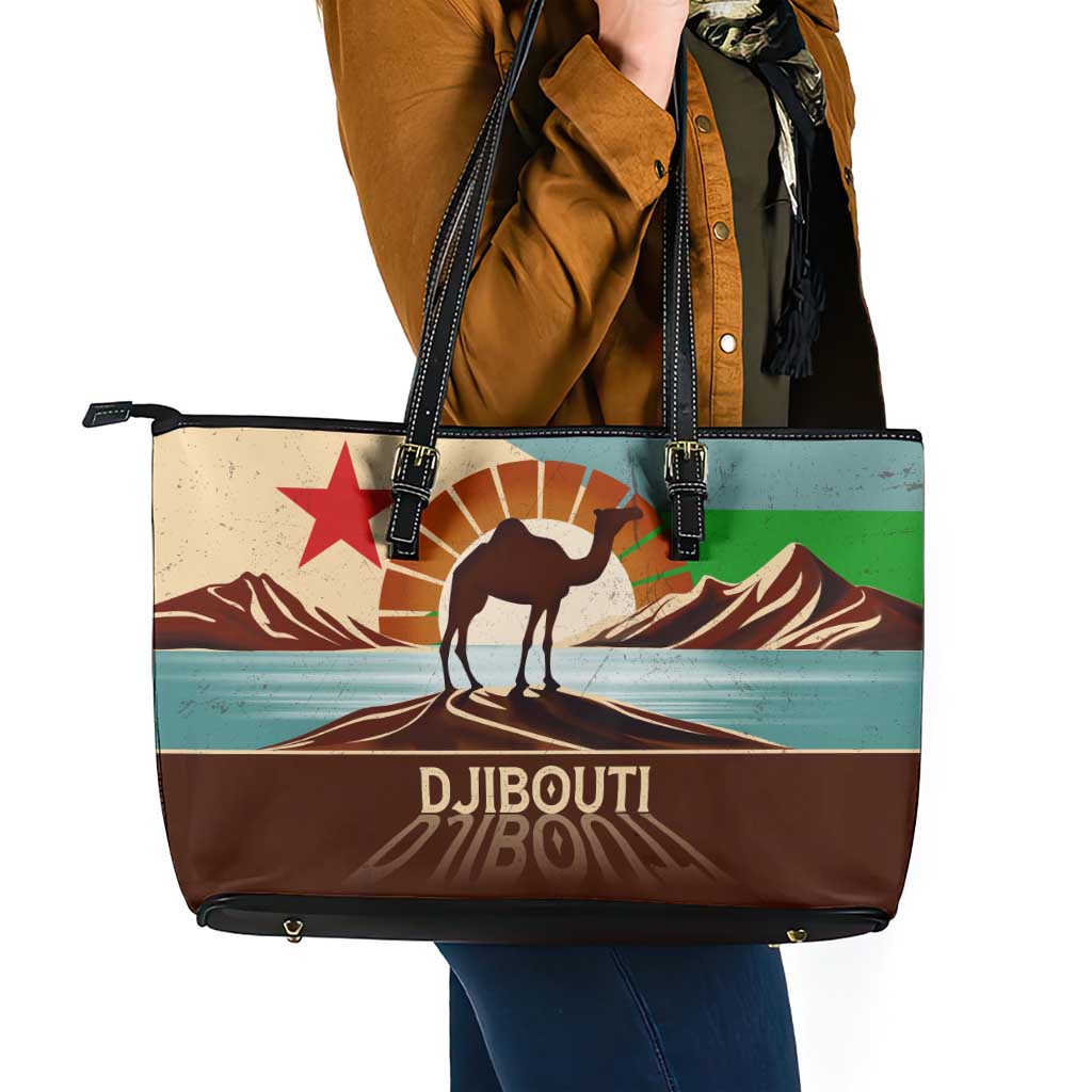 Echoes of Djibouti Leather Tote Bag Where Desert Meets Sea and Heritage Stands Tall