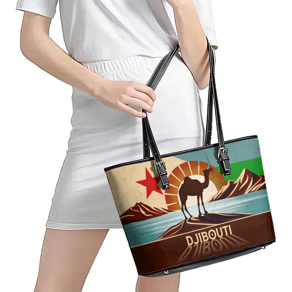 Echoes of Djibouti Leather Tote Bag Where Desert Meets Sea and Heritage Stands Tall