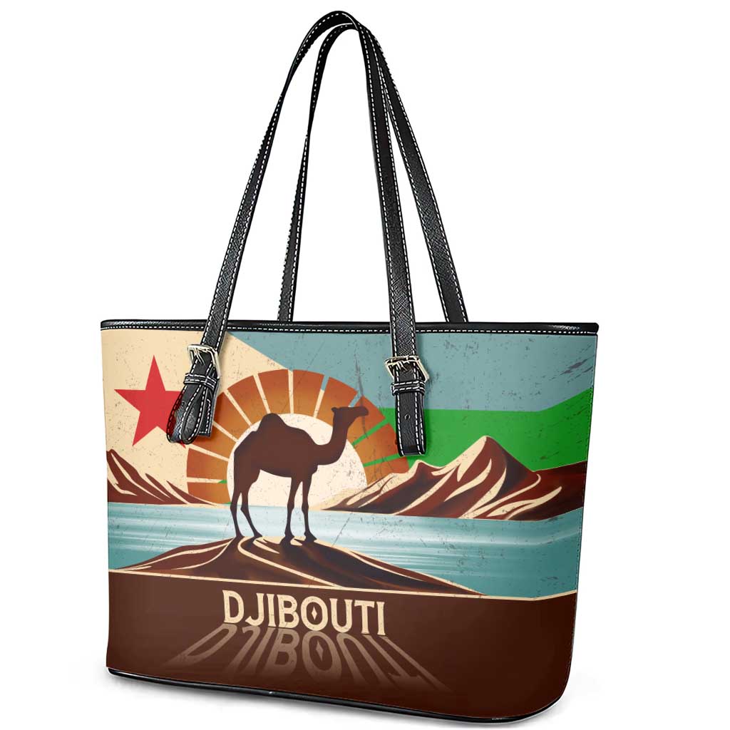 Echoes of Djibouti Leather Tote Bag Where Desert Meets Sea and Heritage Stands Tall