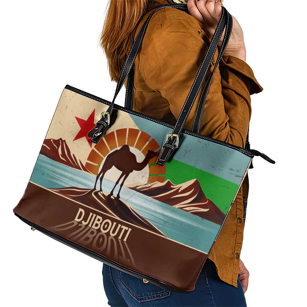 Echoes of Djibouti Leather Tote Bag Where Desert Meets Sea and Heritage Stands Tall