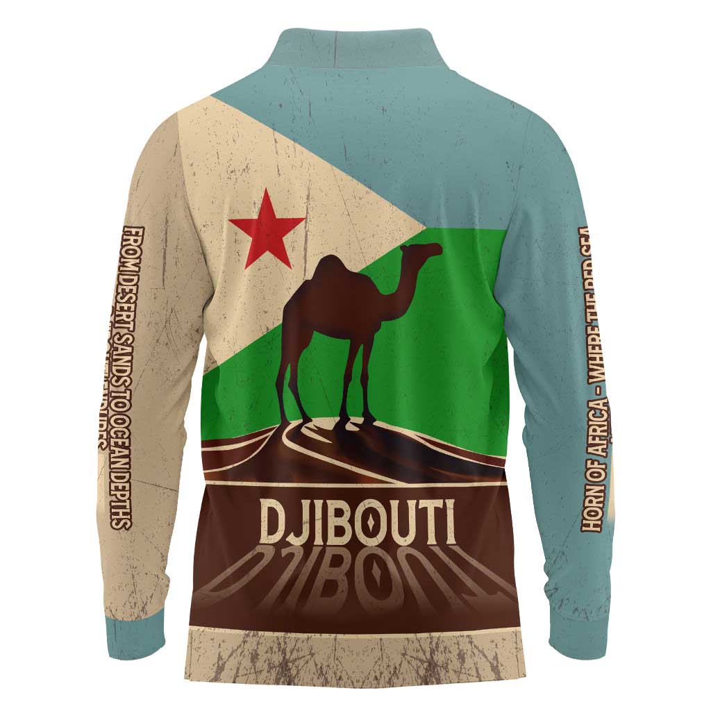 Echoes of Djibouti Long Sleeve Polo Shirt Where Desert Meets Sea and Heritage Stands Tall