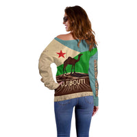Echoes of Djibouti Off Shoulder Sweater Where Desert Meets Sea and Heritage Stands Tall