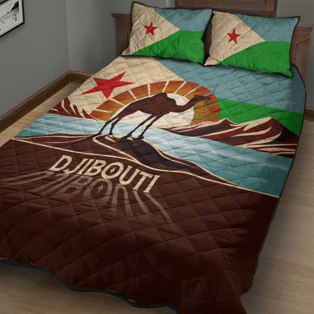 Echoes of Djibouti Quilt Bed Set Where Desert Meets Sea and Heritage Stands Tall