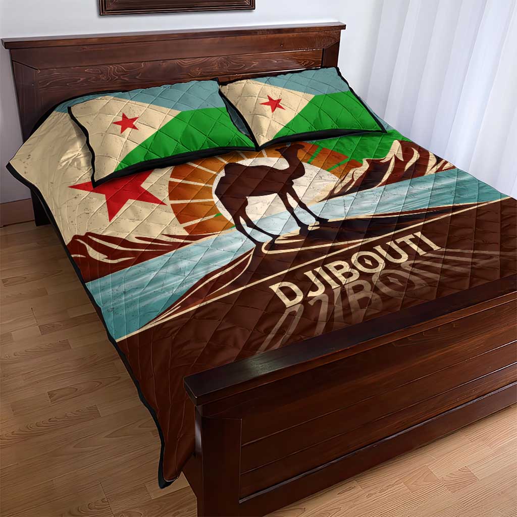 Echoes of Djibouti Quilt Bed Set Where Desert Meets Sea and Heritage Stands Tall