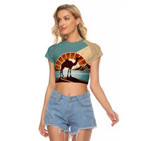 Echoes of Djibouti Raglan Cropped T Shirt Where Desert Meets Sea and Heritage Stands Tall