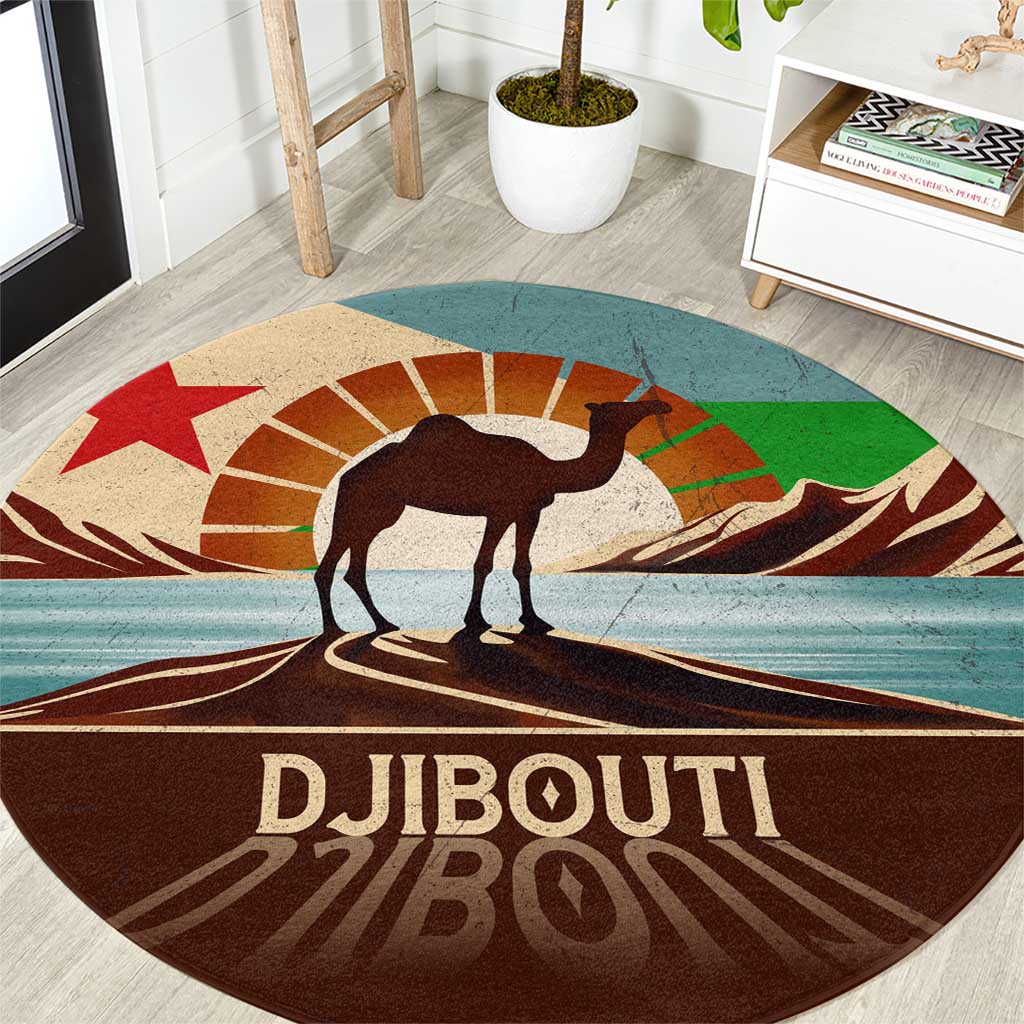 Echoes of Djibouti Round Carpet Where Desert Meets Sea and Heritage Stands Tall