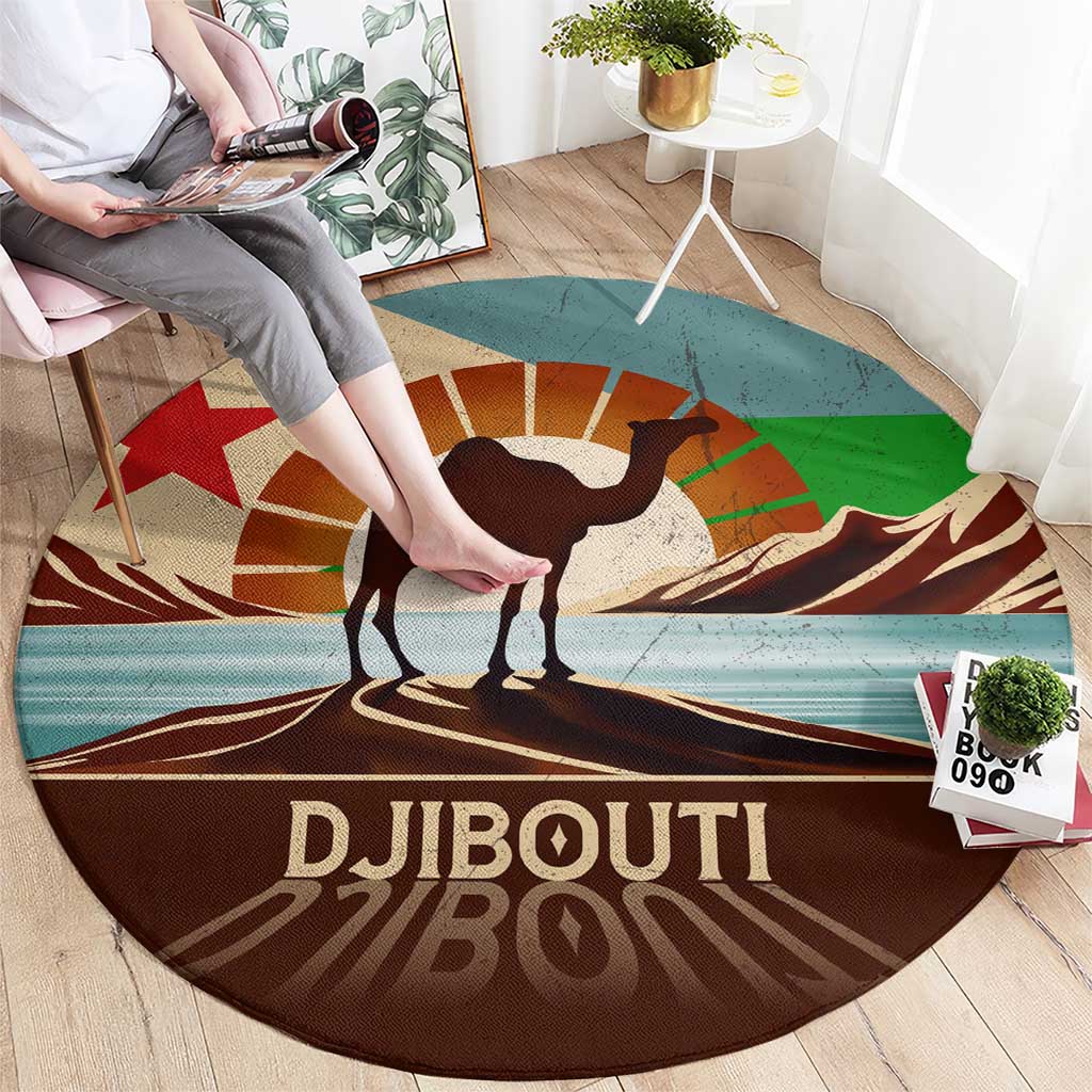 Echoes of Djibouti Round Carpet Where Desert Meets Sea and Heritage Stands Tall