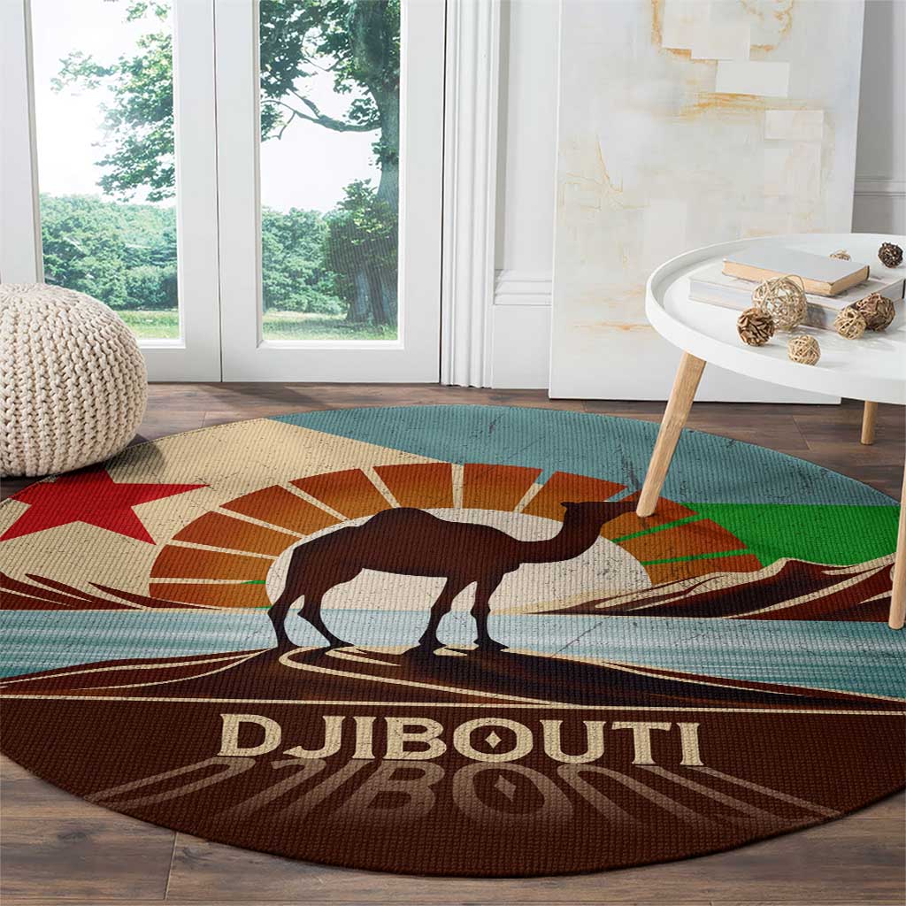 Echoes of Djibouti Round Carpet Where Desert Meets Sea and Heritage Stands Tall