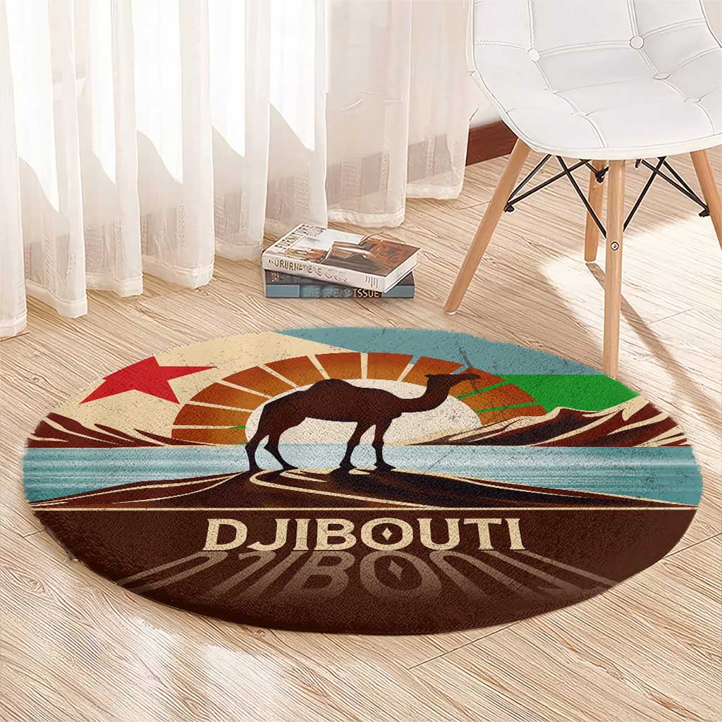 Echoes of Djibouti Round Carpet Where Desert Meets Sea and Heritage Stands Tall