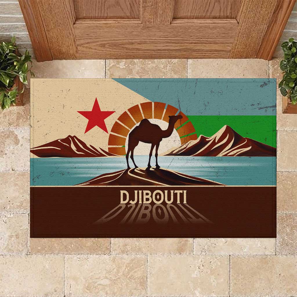 Echoes of Djibouti Rubber Doormat Where Desert Meets Sea and Heritage Stands Tall