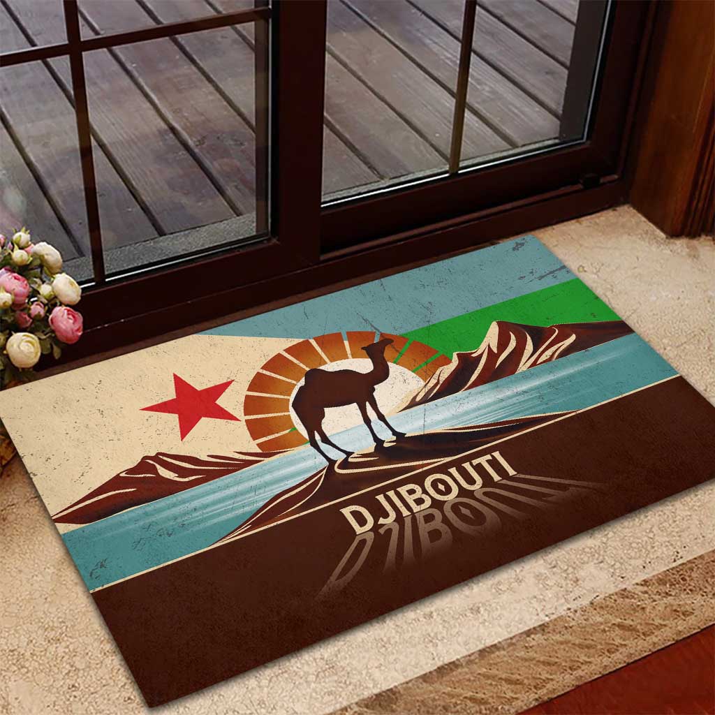Echoes of Djibouti Rubber Doormat Where Desert Meets Sea and Heritage Stands Tall