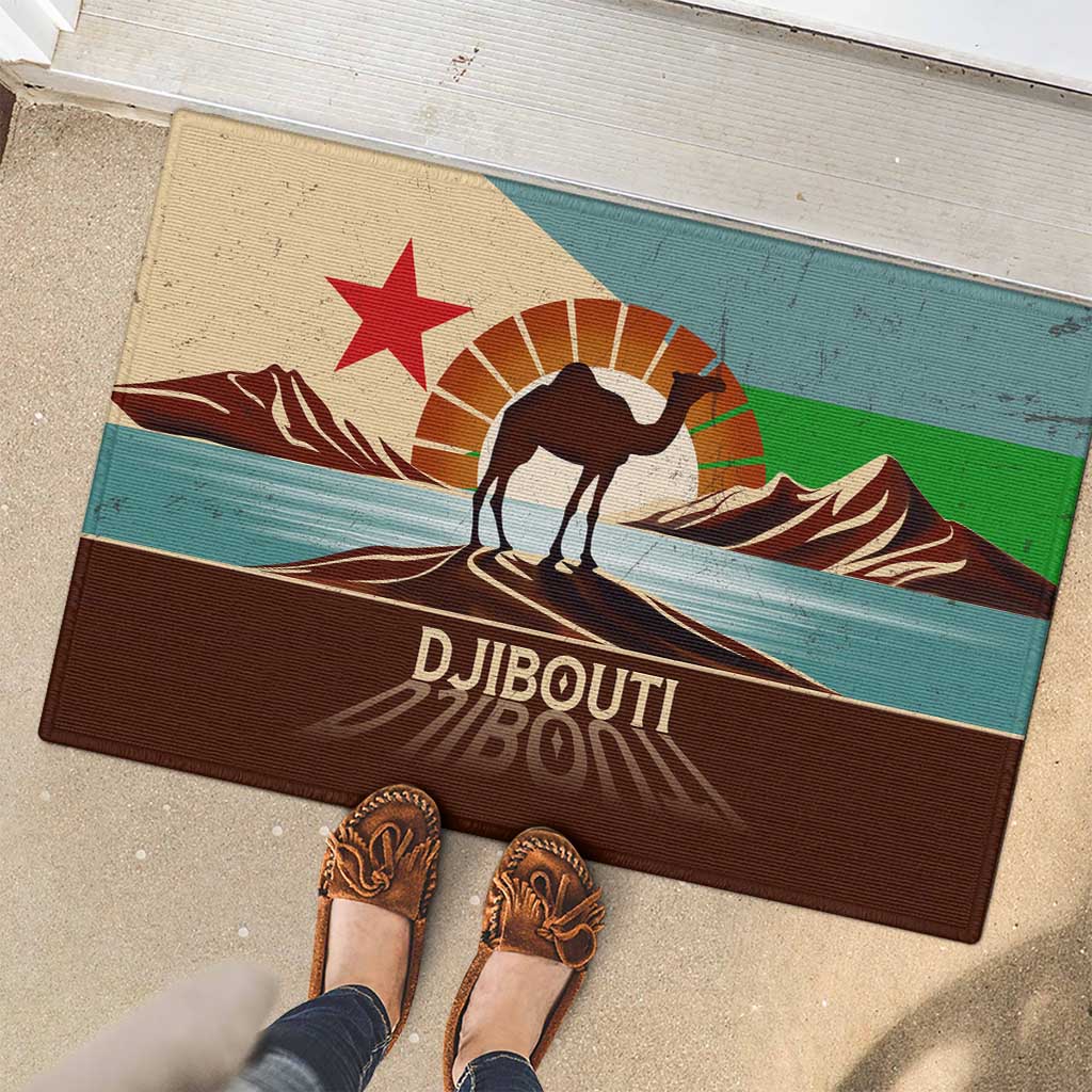 Echoes of Djibouti Rubber Doormat Where Desert Meets Sea and Heritage Stands Tall