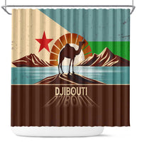 Echoes of Djibouti Shower Curtain Where Desert Meets Sea and Heritage Stands Tall