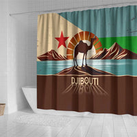 Echoes of Djibouti Shower Curtain Where Desert Meets Sea and Heritage Stands Tall