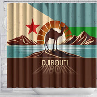 Echoes of Djibouti Shower Curtain Where Desert Meets Sea and Heritage Stands Tall