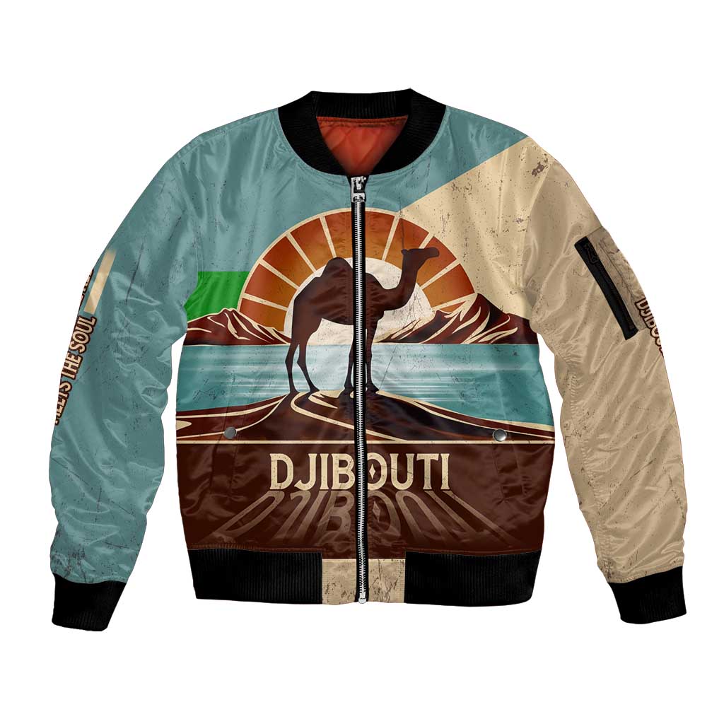 Echoes of Djibouti Sleeve Zip Bomber Jacket Where Desert Meets Sea and Heritage Stands Tall