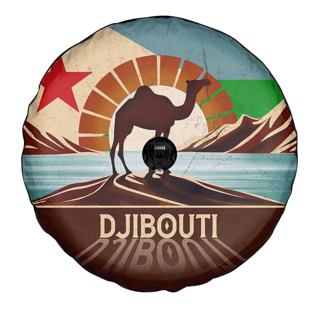 Echoes of Djibouti Spare Tire Cover Where Desert Meets Sea and Heritage Stands Tall
