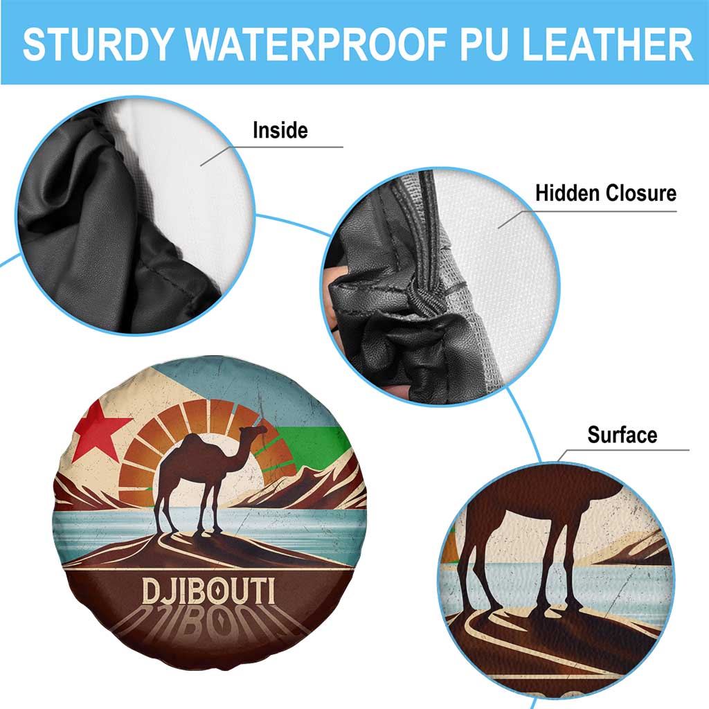 Echoes of Djibouti Spare Tire Cover Where Desert Meets Sea and Heritage Stands Tall