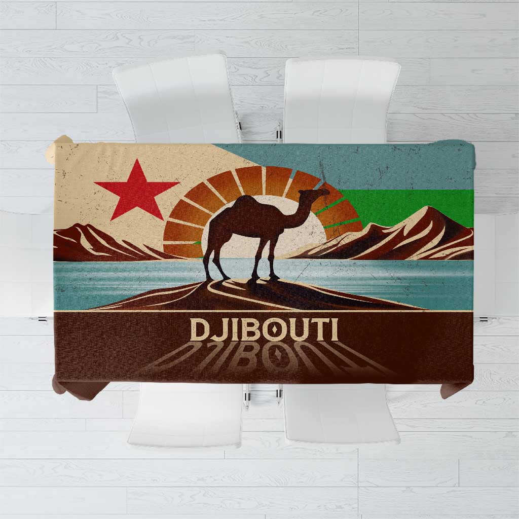 Echoes of Djibouti Tablecloth Where Desert Meets Sea and Heritage Stands Tall