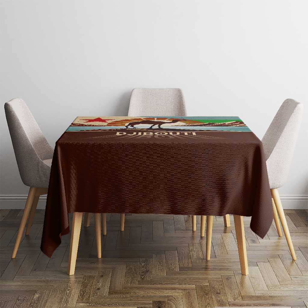 Echoes of Djibouti Tablecloth Where Desert Meets Sea and Heritage Stands Tall