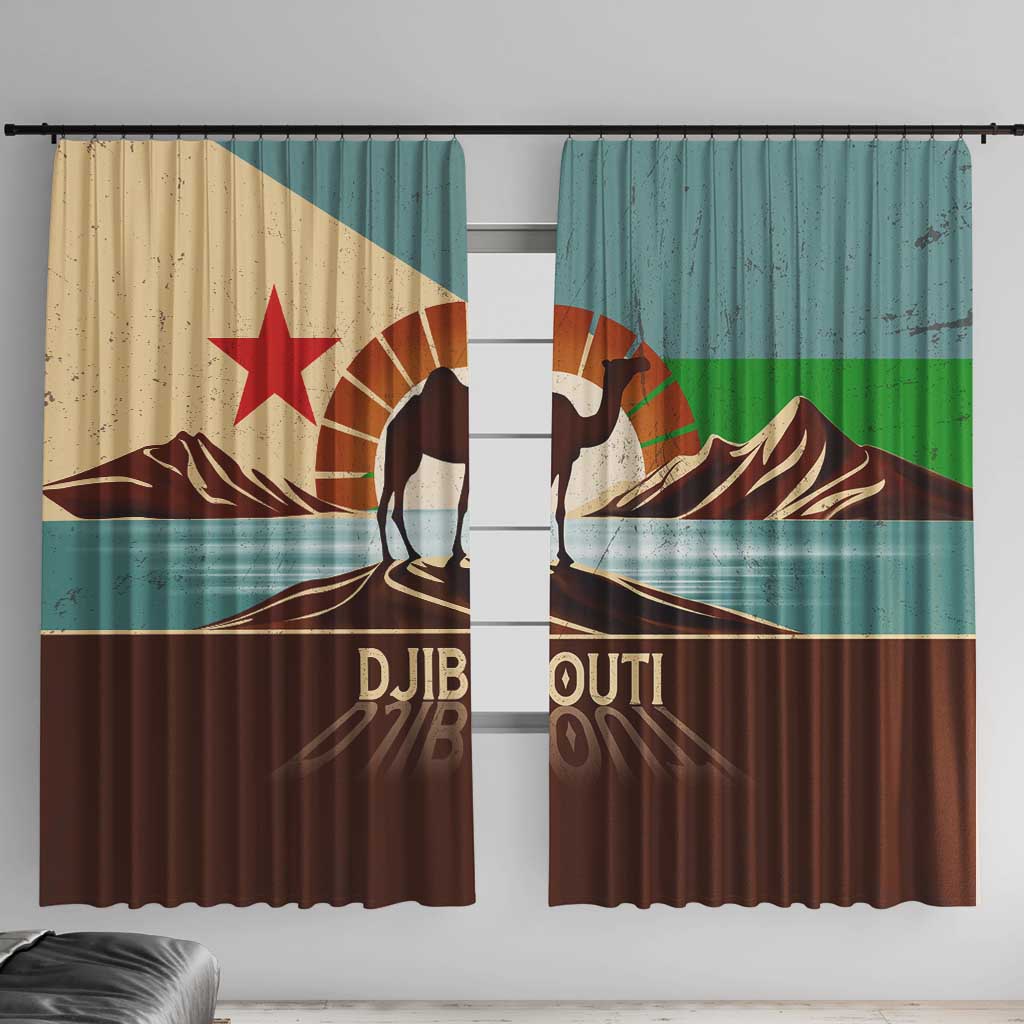 Echoes of Djibouti Window Curtain Where Desert Meets Sea and Heritage Stands Tall