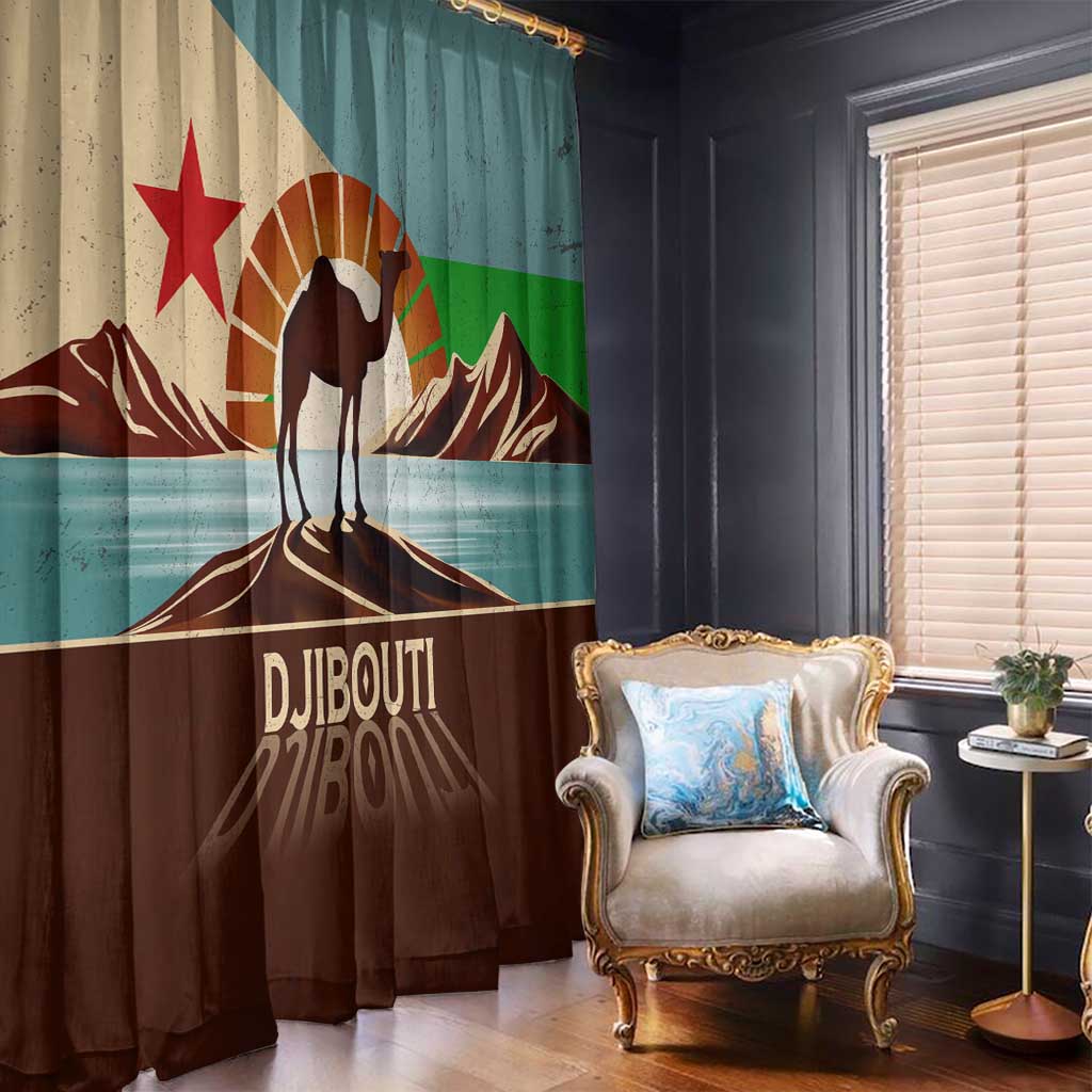 Echoes of Djibouti Window Curtain Where Desert Meets Sea and Heritage Stands Tall