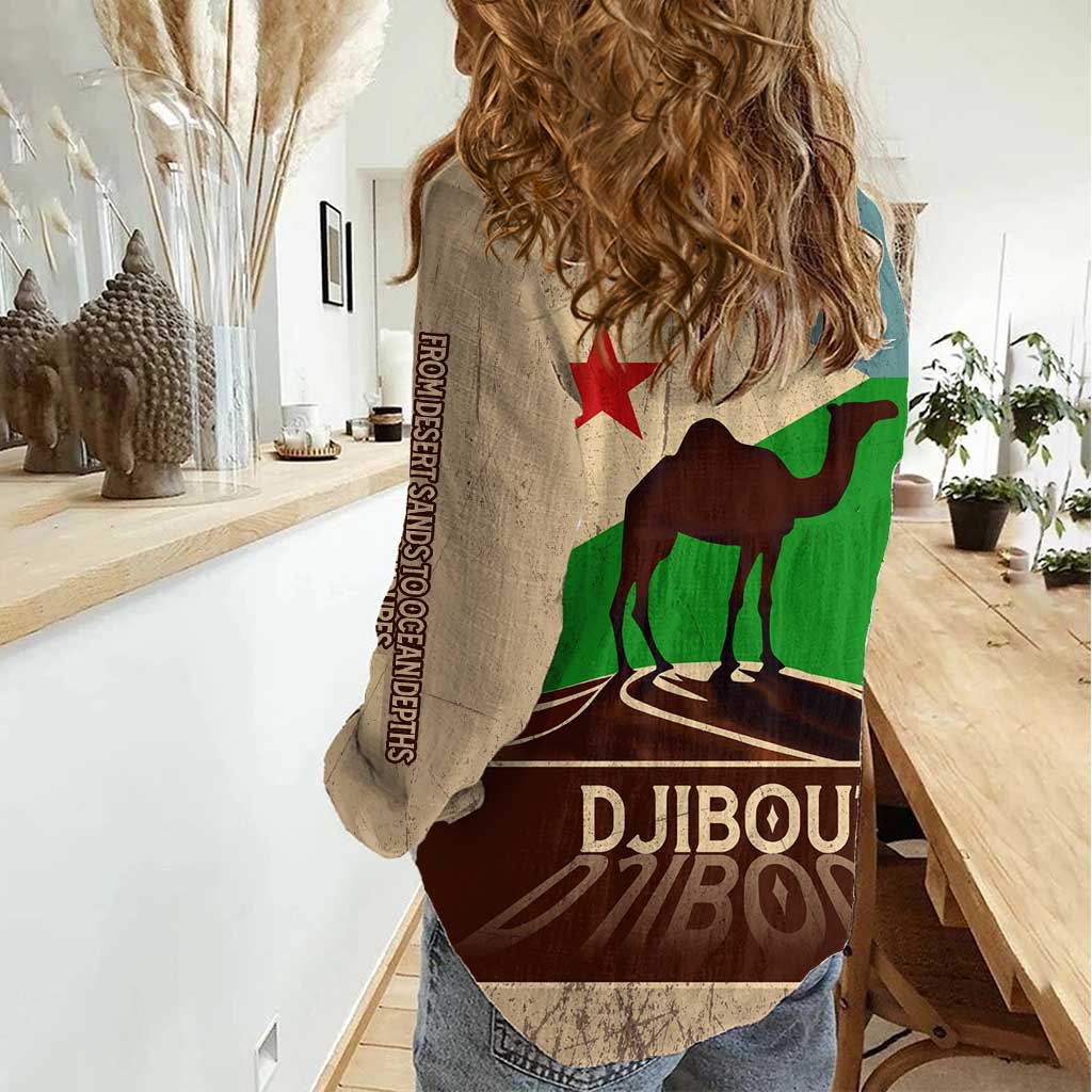 Echoes of Djibouti Women Casual Shirt Where Desert Meets Sea and Heritage Stands Tall