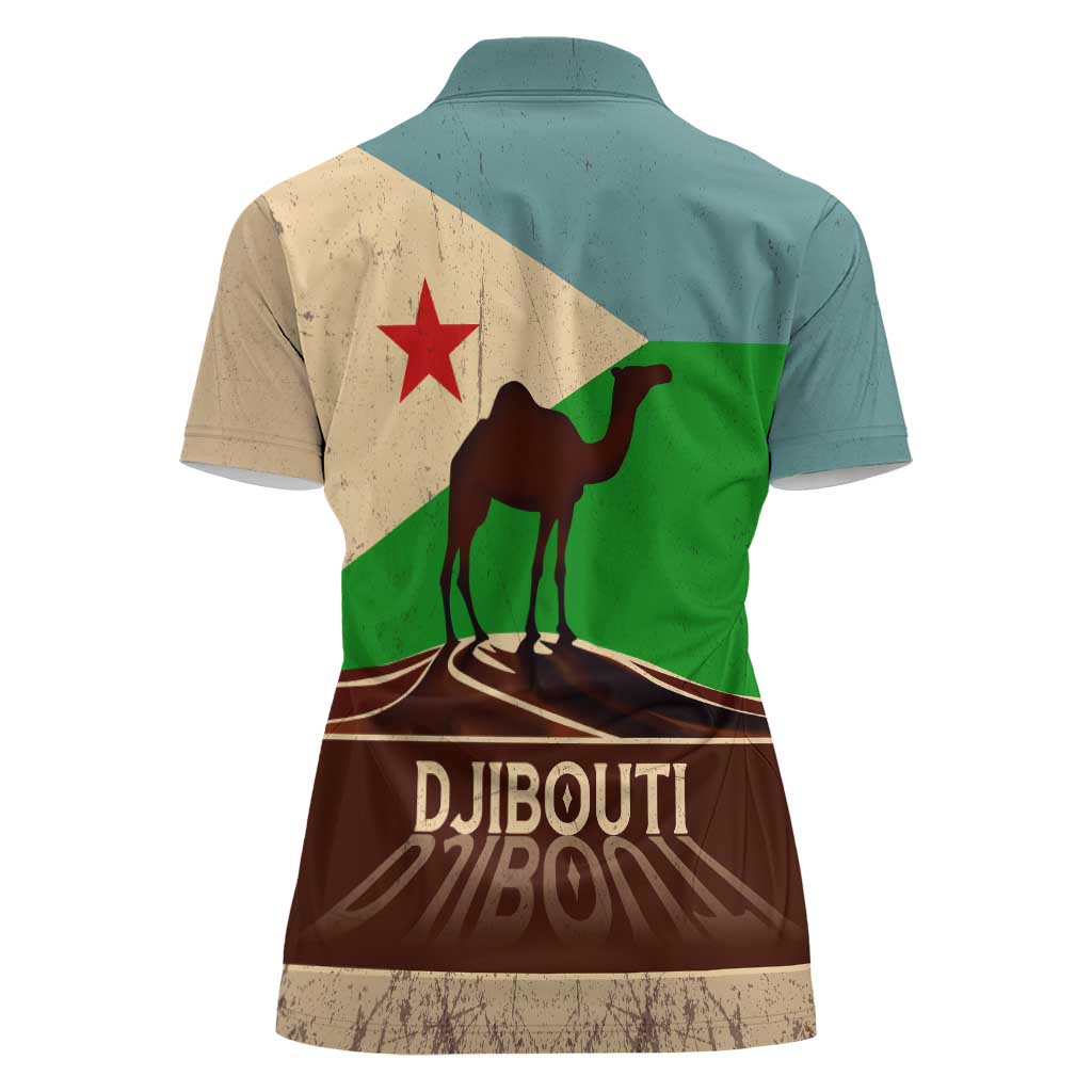 Echoes of Djibouti Women Polo Shirt Where Desert Meets Sea and Heritage Stands Tall