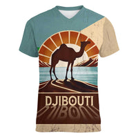 Echoes of Djibouti Women V-Neck T-Shirt Where Desert Meets Sea and Heritage Stands Tall