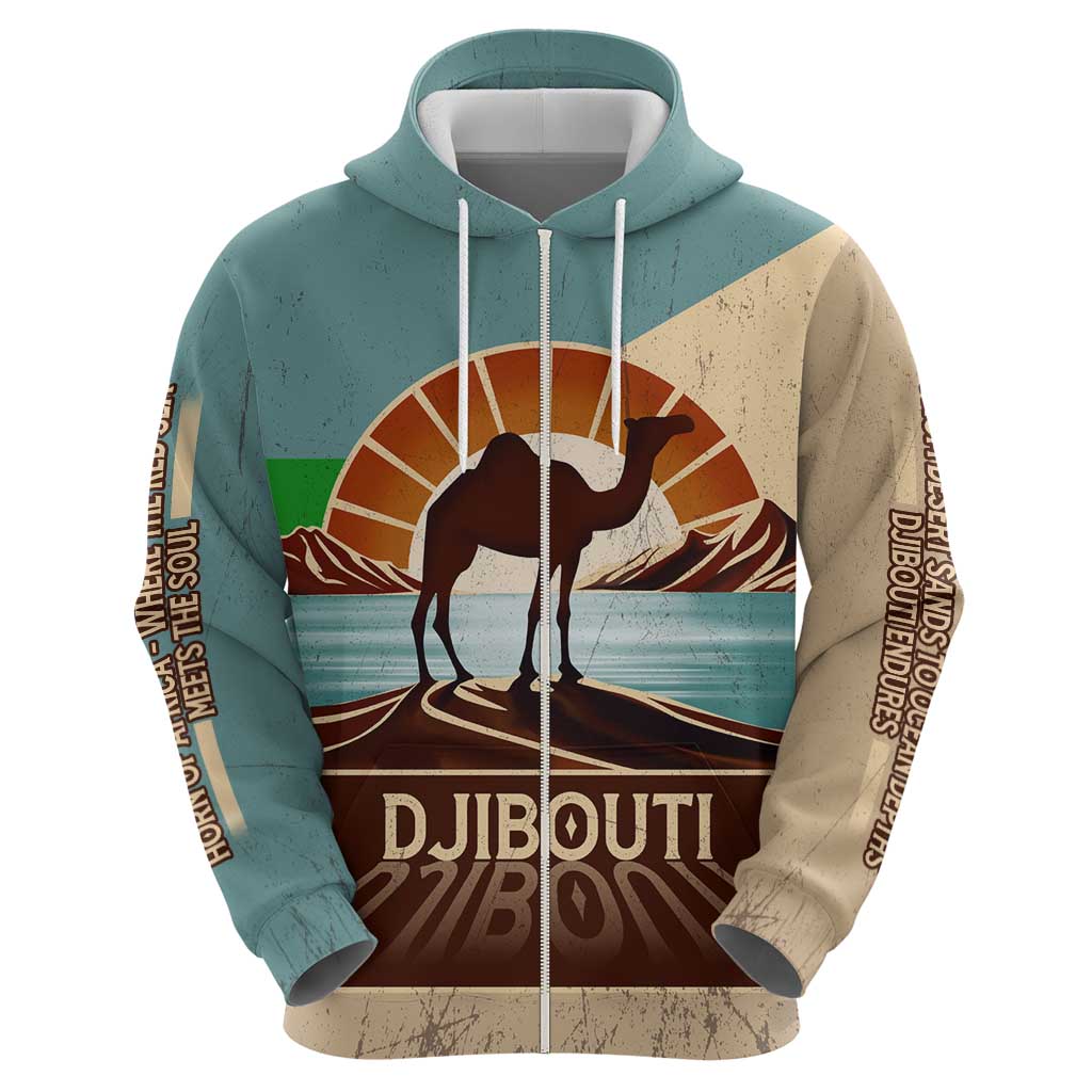 Echoes of Djibouti Zip Hoodie Where Desert Meets Sea and Heritage Stands Tall