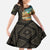 Djibouti Desert Landscape Tadjoura Family Matching Off The Shoulder Long Sleeve Dress and Hawaiian Shirt with Camel Riders and Tribal Pattern Design