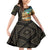 Djibouti Desert Landscape Tadjoura Family Matching Off Shoulder Short Dress and Hawaiian Shirt with Camel Riders and Tribal Pattern Design
