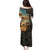 Djibouti Desert Landscape Tadjoura Family Matching Puletasi and Hawaiian Shirt with Camel Riders and Tribal Pattern Design