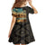 Djibouti Desert Landscape Tadjoura Family Matching Summer Maxi Dress and Hawaiian Shirt with Camel Riders and Tribal Pattern Design