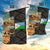 Djibouti Desert Landscape Tadjoura Garden Flag with Camel Riders and Tribal Pattern Design