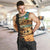 Djibouti Desert Landscape Tadjoura Men Tank Top with Camel Riders and Tribal Pattern Design