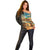 Djibouti Desert Landscape Tadjoura Off Shoulder Sweater with Camel Riders and Tribal Pattern Design