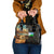 Djibouti Desert Landscape Tadjoura Shoulder Handbag with Camel Riders and Tribal Pattern Design