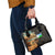 Djibouti Desert Landscape Tadjoura Shoulder Handbag with Camel Riders and Tribal Pattern Design